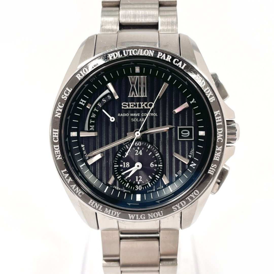 【日本直送 二手美品】 SEIKO 精工 腕表 SAGA145 8B54-0AW0 Brightz (અugust) 世界时间 不锈钢 银色 - 女表 - 不锈钢 银色