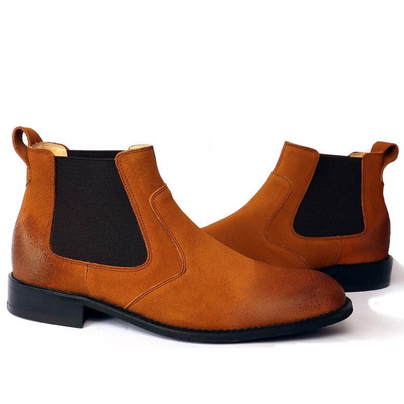 sixlips 英伦摩登牛巴戈雀尔喜短靴 棕 - 男款靴子 - 真皮 咖啡色