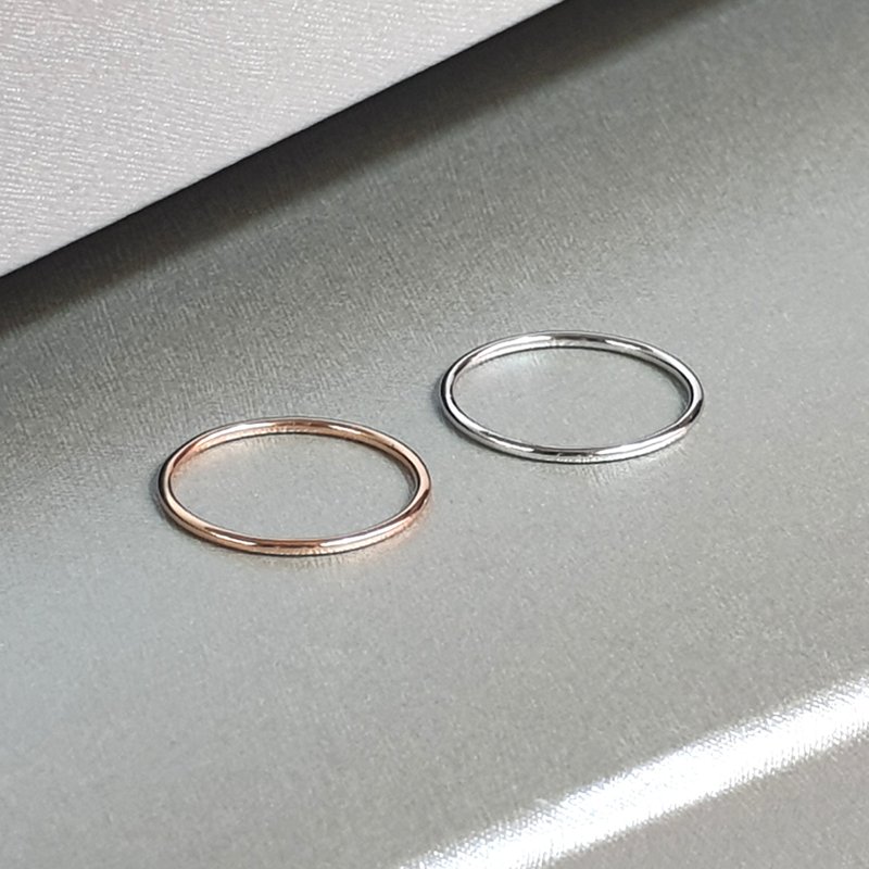 1 MM. FULL ROUND BAND RING - 戒指 - 贵金属 金色