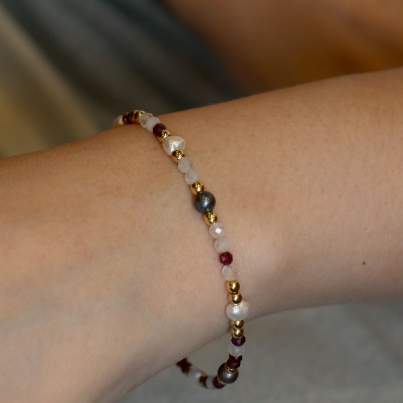 成熟温度 月光石榴珍珠 能量手环 - 手链/手环 - 水晶 多色