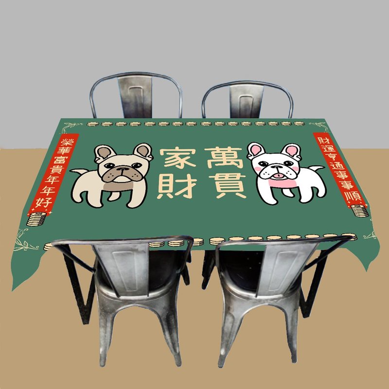 法斗 壁纸 露营 - 餐垫/桌巾 - 棉．麻 绿色