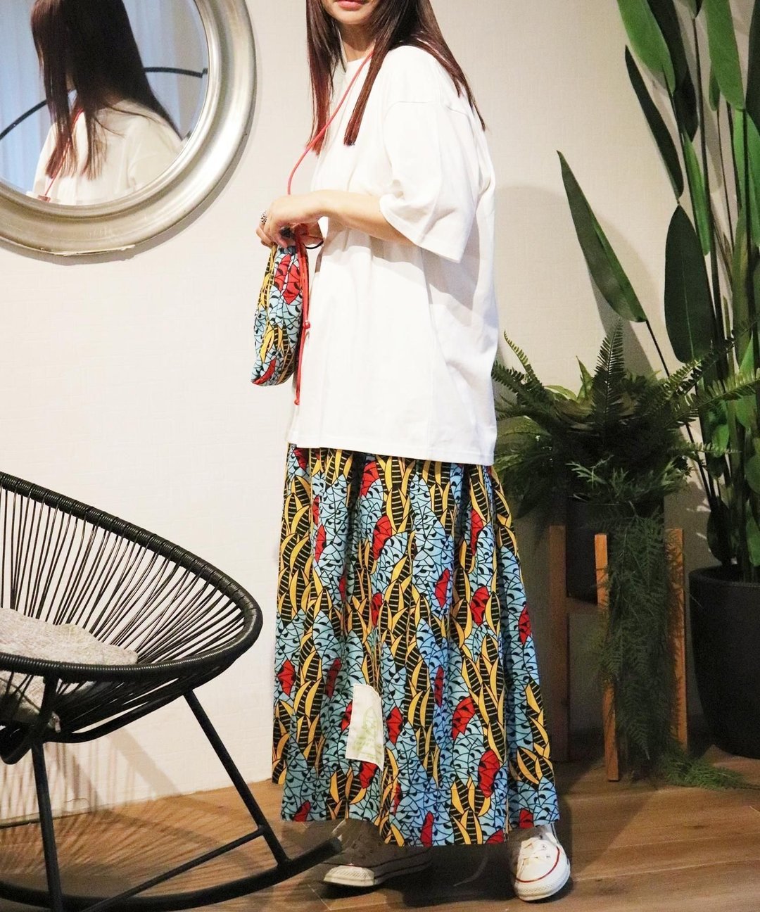 Africa tuck flare skirt 136/FLY WING - 裙子 - 聚酯纤维 蓝色