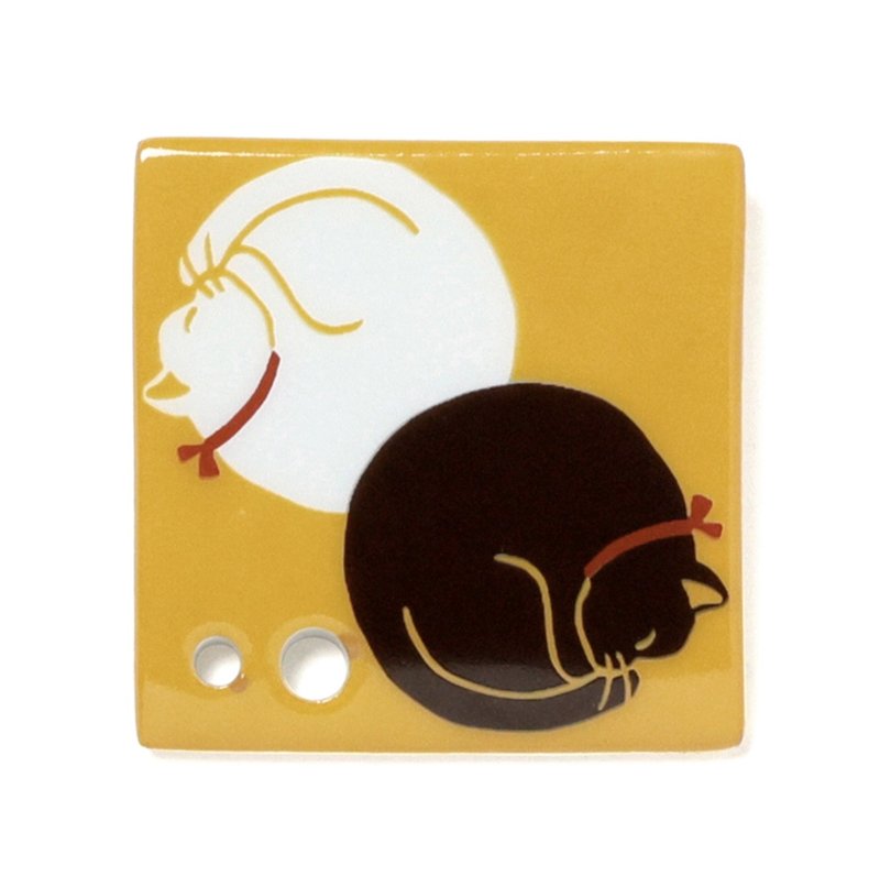 松荣堂新款正方形香立 团猫 日本制瓷器 - 香薰/精油/线香 - 瓷 