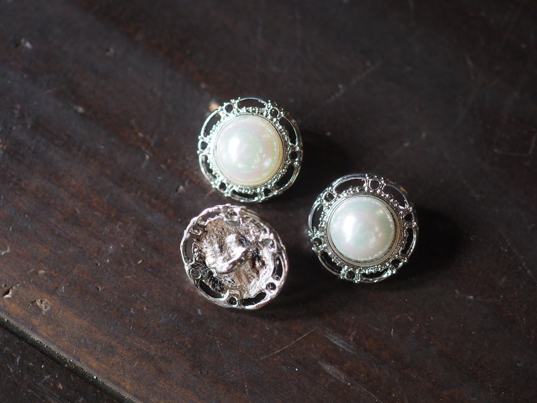 2x 15mm 金属珍珠羁扣，附后孔 - 其他 - 其他材质 银色