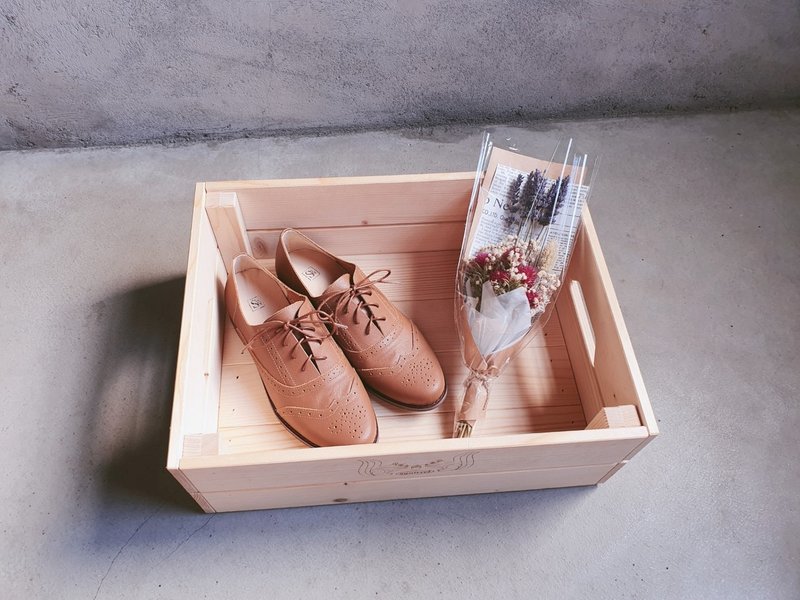 【小南法】两穿雕花缎带牛津鞋_焦糖棕 | 手工订制 | MIT 大尺码 - 女款牛津鞋/乐福鞋 - 真皮 