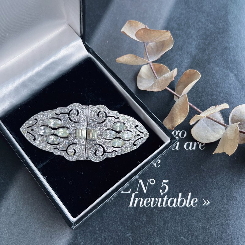 【Coro Duette 设备艺术对装裙夹别针】Vintage 美国古董珠宝老件 - 胸针 - 其他金属 