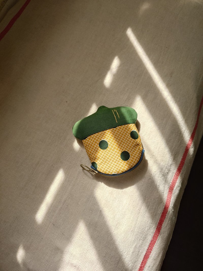 栗子零钱包绿色 - 零钱包 - 棉．麻 