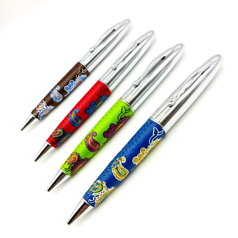 真皮 牛皮 皮笔 变形虫图 手工缝线  原子笔  附笔盒 笔芯 虎之鹤 - 圆珠笔/中性笔 - 真皮 