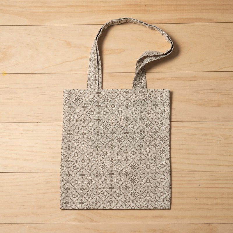 轻便肩背袋/玻璃海棠/麻灰褐 - 手提包/手提袋 - 棉．麻 咖啡色