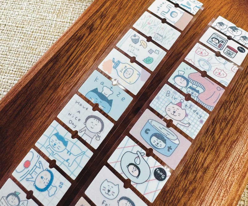 【唐小糖】小猫小狗春天可爱标签贴 闪砂标签贴/10图循环排废 - 纸胶带 - 纸 多色