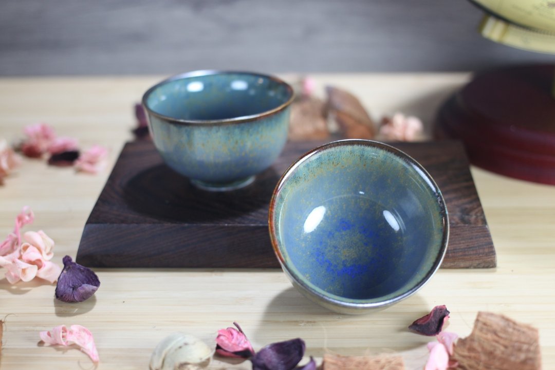 【沐春生活】100ml 天目对杯 宽口茶杯 酒杯 莺歌叶敏祥作 - 茶具/茶杯 - 瓷 