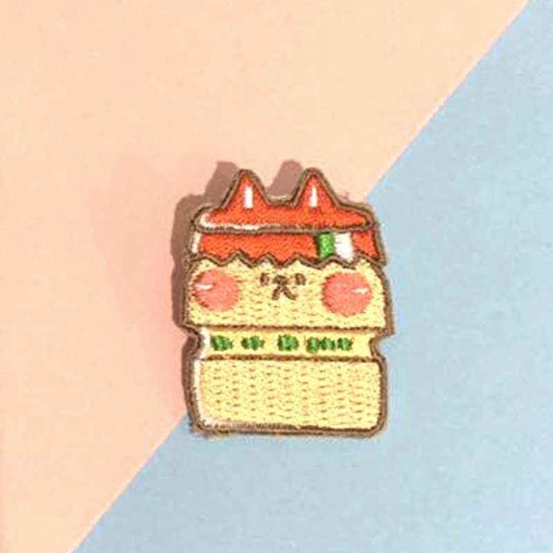 狗狗夹星/原创刺绣别针/养乐多猫咪 - 胸针 - 绣线 