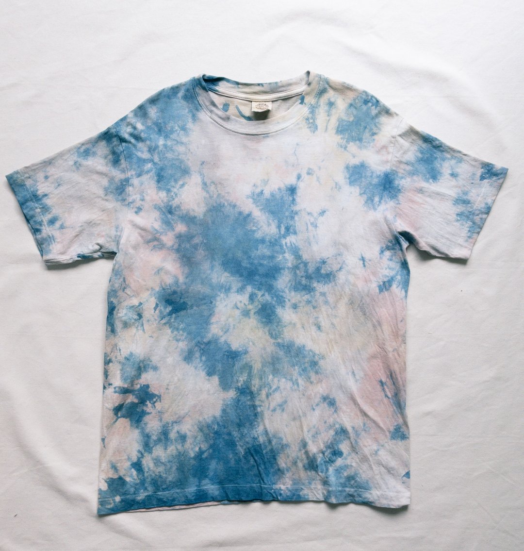 日本制造 手染 Coloring TEE 有机棉 蓝染 泥染 染色 Indigo Mud dyed shibori 扎染 - 女装 T 恤 - 棉 蓝色