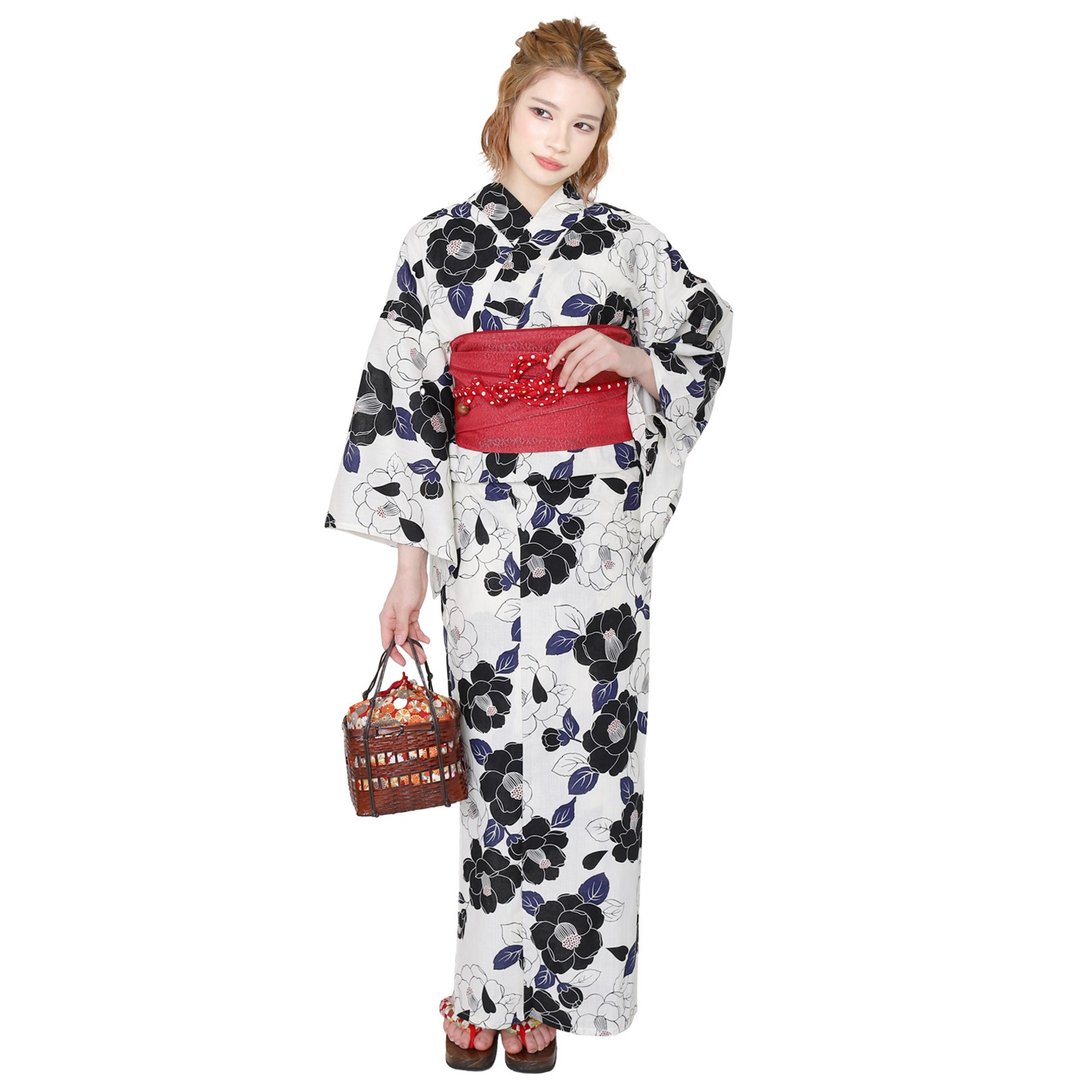 日本 和服 浴衣 女性 浴衣 腰封 2件组 S/F Size x23S/F-11 - 其他 - 棉 