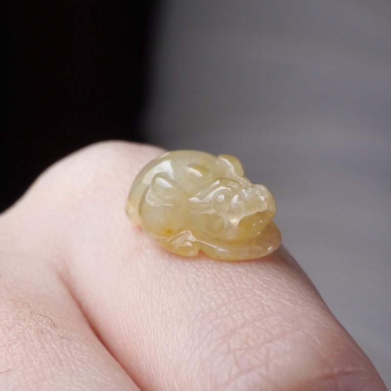 【招财神兽】冰飘黄翡翠貔貅 | 天然缅甸玉翡翠A货 | 送礼 - 其他 - 玉石 黄色
