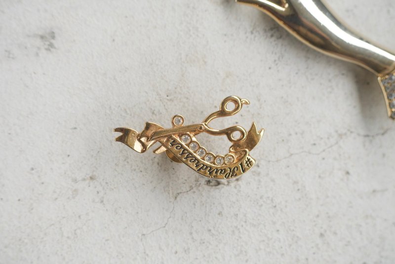 美国古董品牌Avon理发师别针 - 胸针 - 其他金属 金色