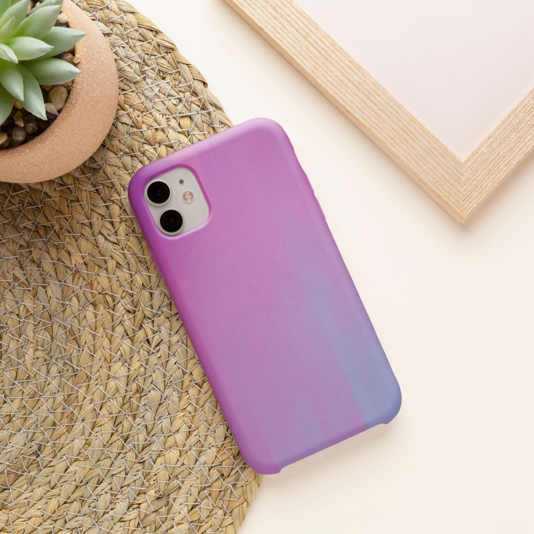 客制手机壳 iPhone 14 13 Pro Matte 复古复古抽象57紫粉蓝 - 手机壳/手机套 - 塑料 多色