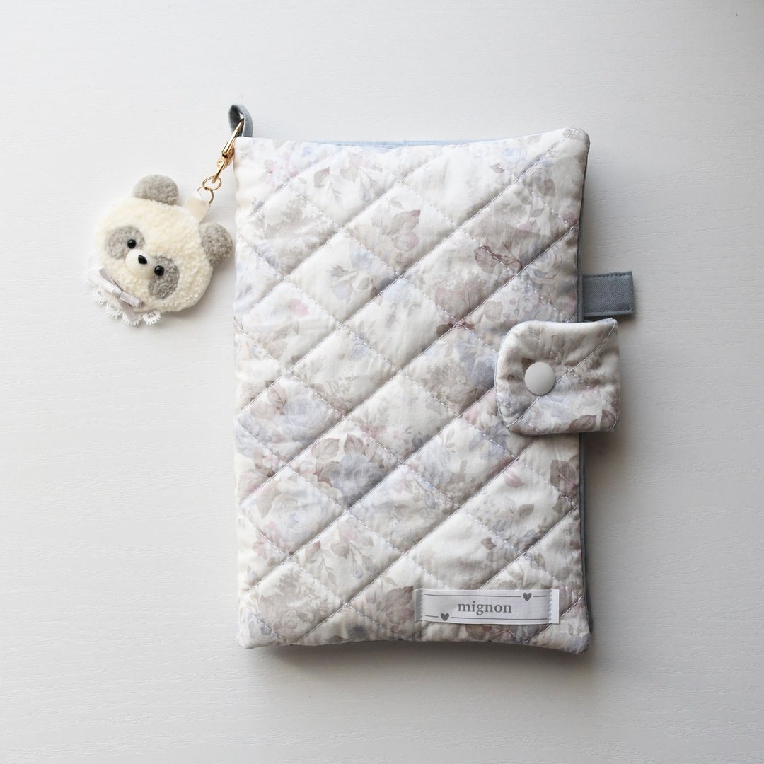 熊猫 B6 手帐套 / Panda Charm B6 Planner Cover – 韩国缇花布料 - 书衣/书套 - 棉 蓝色