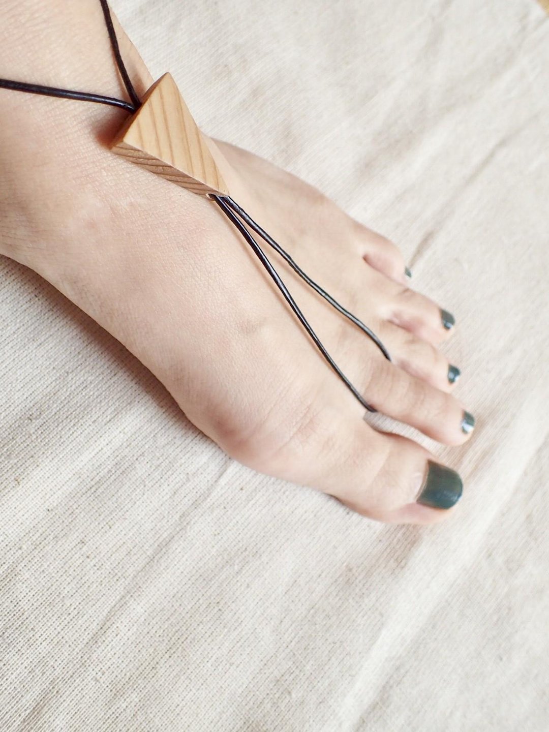 triangle Barefoot sandals (unisex) - 手链/手环 - 木头 咖啡色