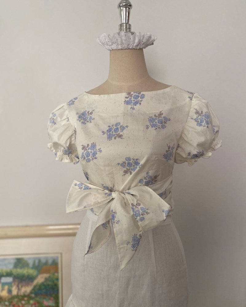 Darlena 垂坠短版上衣 - 女装上衣 - 棉．麻 白色