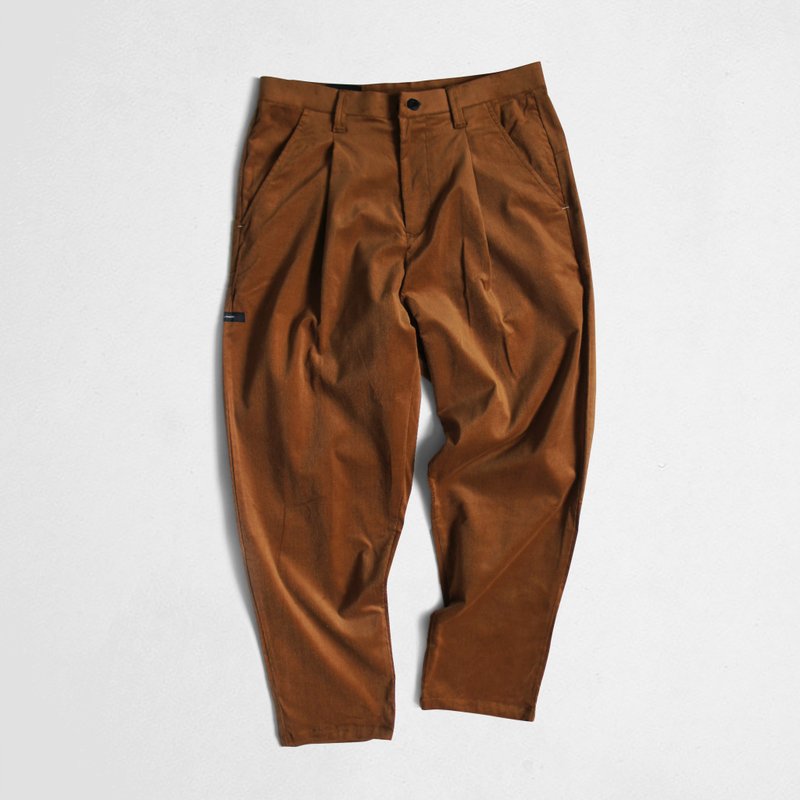 DYCTEAM - 21W corduroy pants 灯芯绒九分锥形裤 (brown) - 男士长裤 - 棉．麻 咖啡色