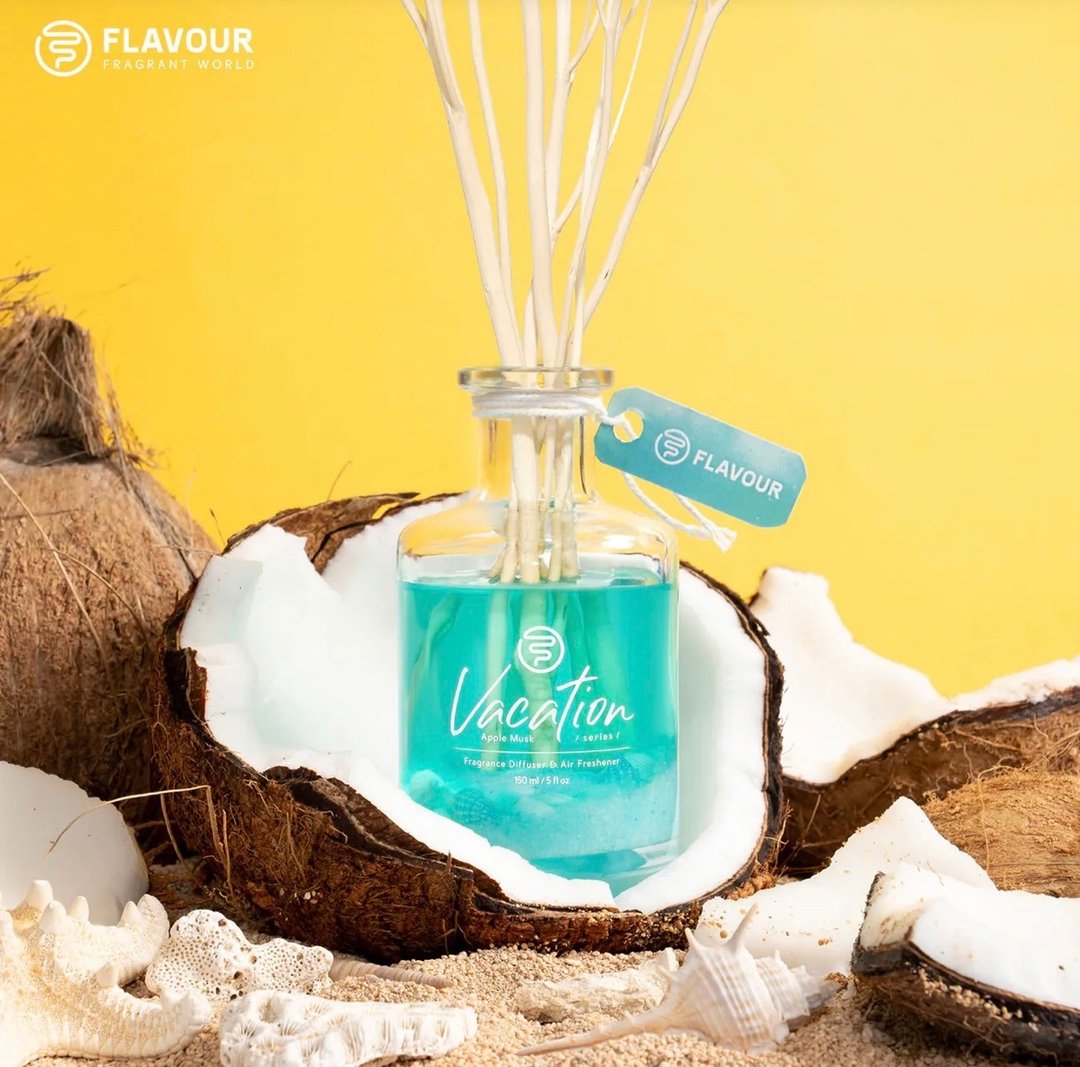 FLAVOUR  Vacation 仲夏假期  香氛扩香 宠物友善 毛小孩适 - 香薰/精油/线香 - 玻璃 白色