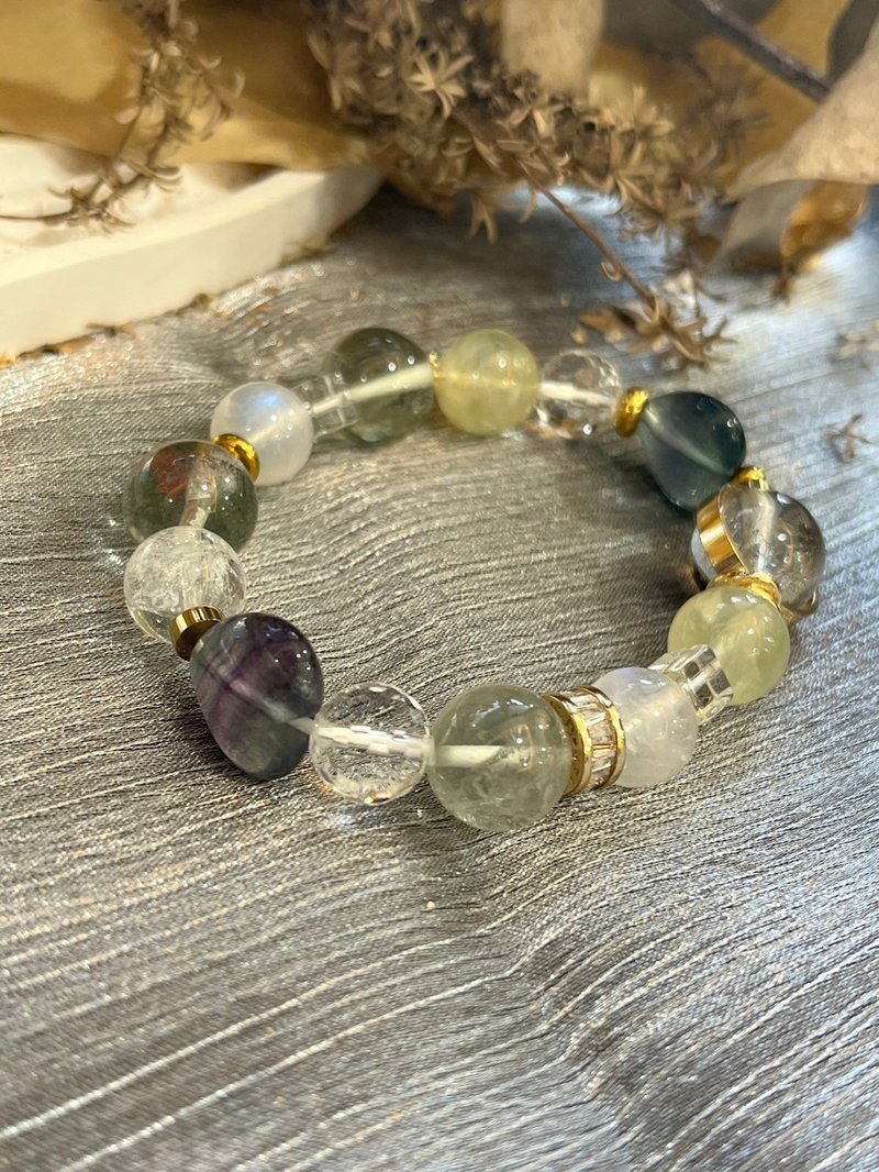 定制化水晶手链 平衡内心 增加灵感 彩虹萤石 葡萄石 白水晶 月光 - 手链/手环 - 水晶 
