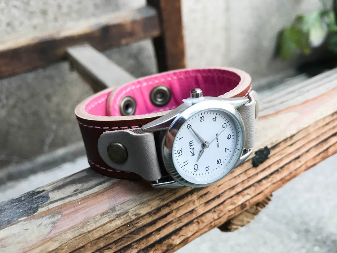 STITCH Casual Women's Stitch Run Watch with Strawberries and Chocolate Unisex SRW-BPH-PA - 女表 - 真皮 咖啡色