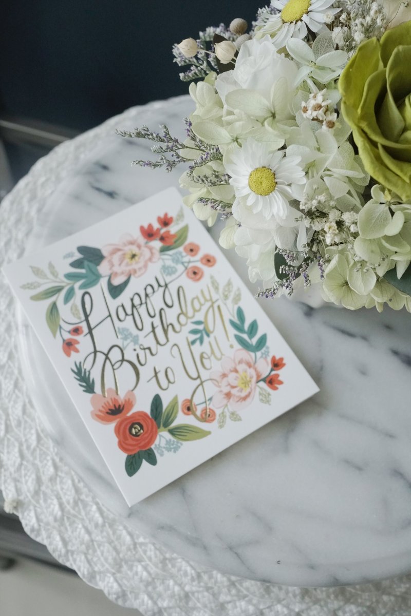 母亲节谢师礼毕业花束加购商品 - 复古美术纸烫金卡片及代写 - 卡片/明信片 - 纸 白色