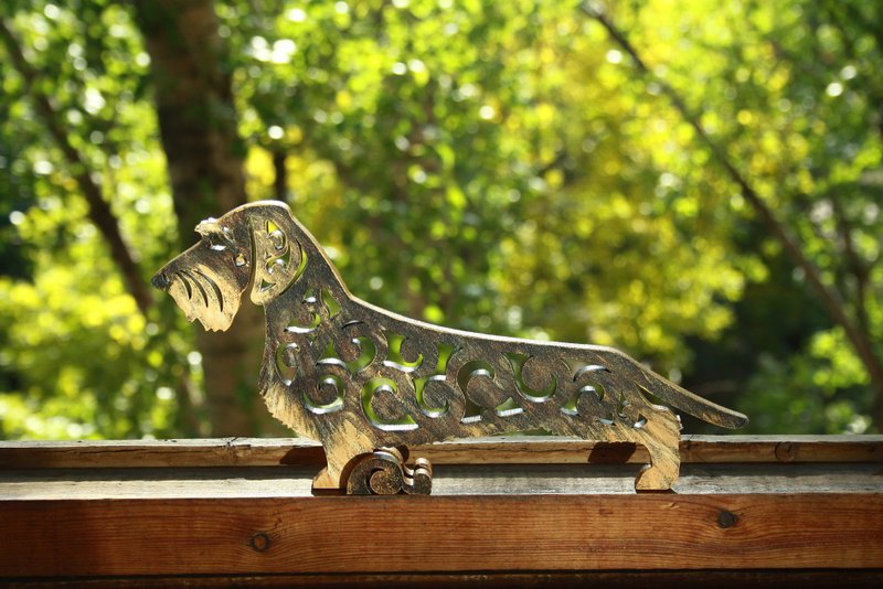 Statuette Wirehaired dachshund figurine made of wood - 摆饰 - 木头 
