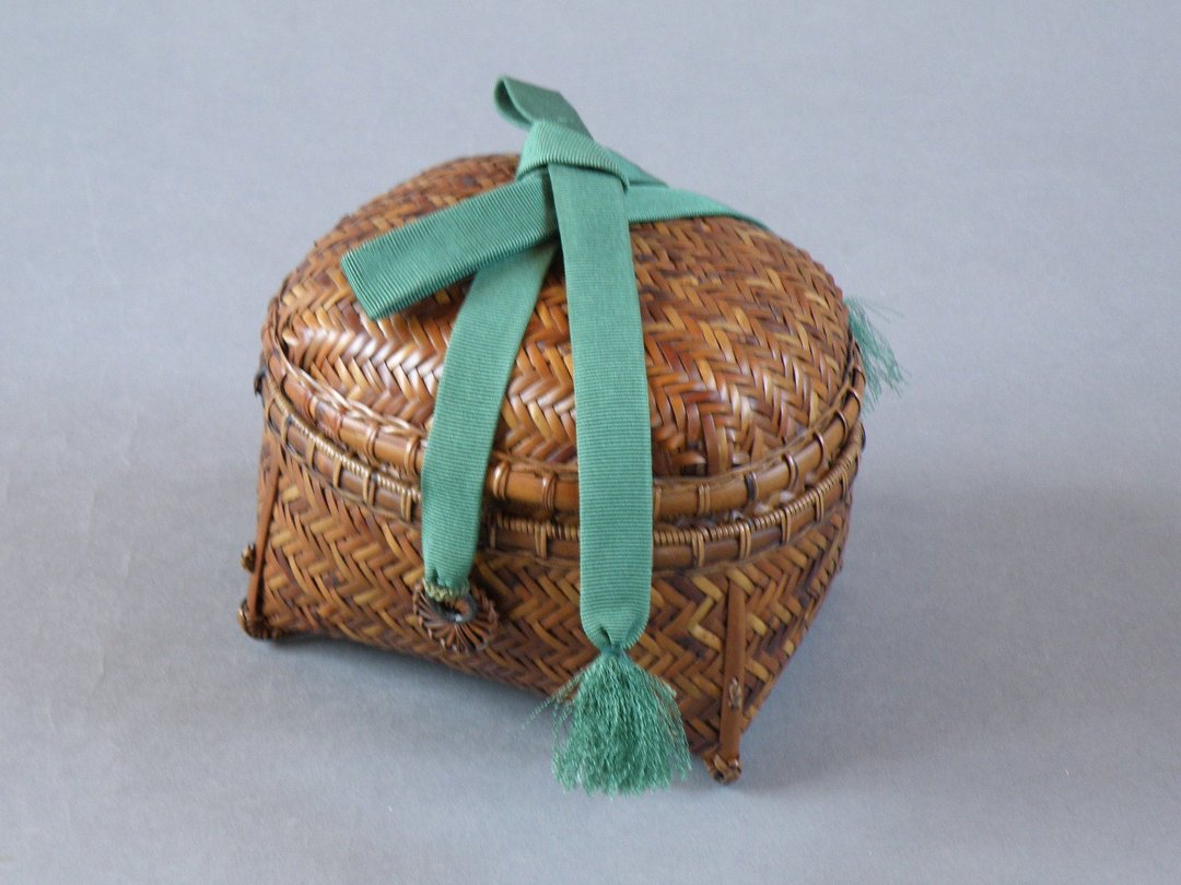Tea basket Root bent bamboo Soot bamboo Otori bamboo Accessory case paulownia box - 其他 - 竹 咖啡色