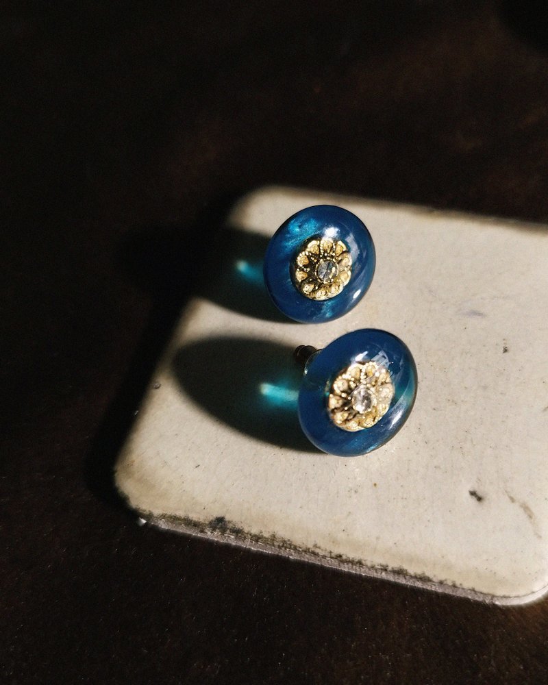 古典耳环 / 深邃蓝 - Vintage【限量】 - 耳环/耳夹 - 塑料 紫色