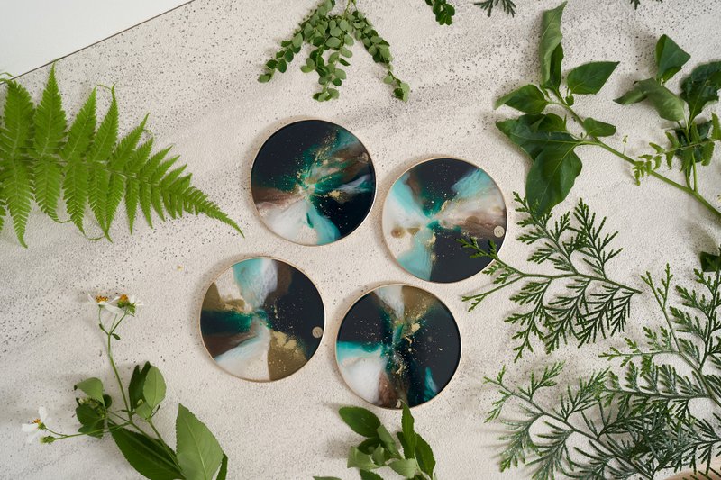 33Creations Resin art 钻瓷树脂 | 杯垫 | 森 - 杯垫 - 树脂 绿色
