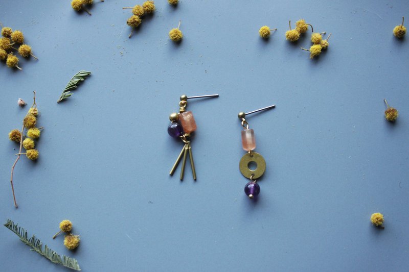 金鱼与网 - 耳环 耳针 耳夹 - 耳环/耳夹 - 铜/黄铜 多色