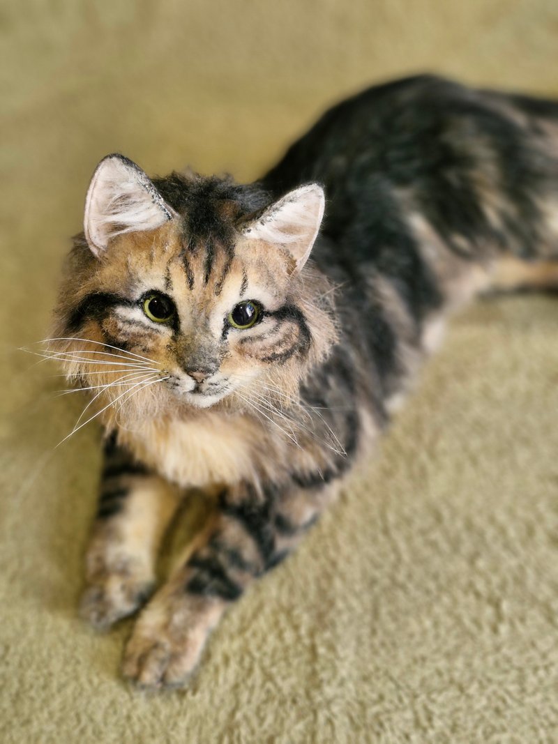领养一只栩栩如生的猫 – 定制可动仿真宠物 - 玩偶/公仔 - 其他材质 咖啡色