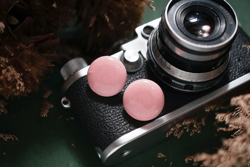 【老饰品/西洋老件】VINTAGE泡泡糖粉红色古着夹式耳环 - 耳环/耳夹 - 其他金属 粉红色