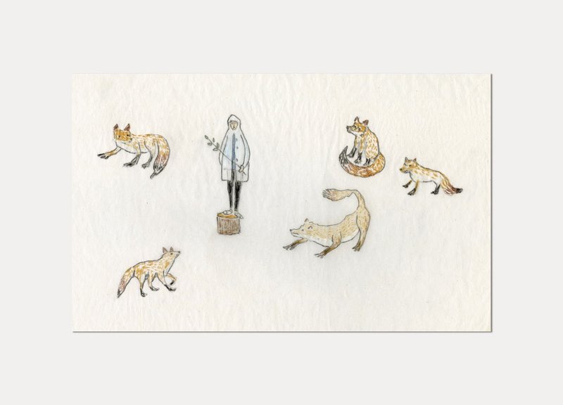 玉记纸品 / 狐狸 / 手绘明信片 - 卡片/明信片 - 纸 多色