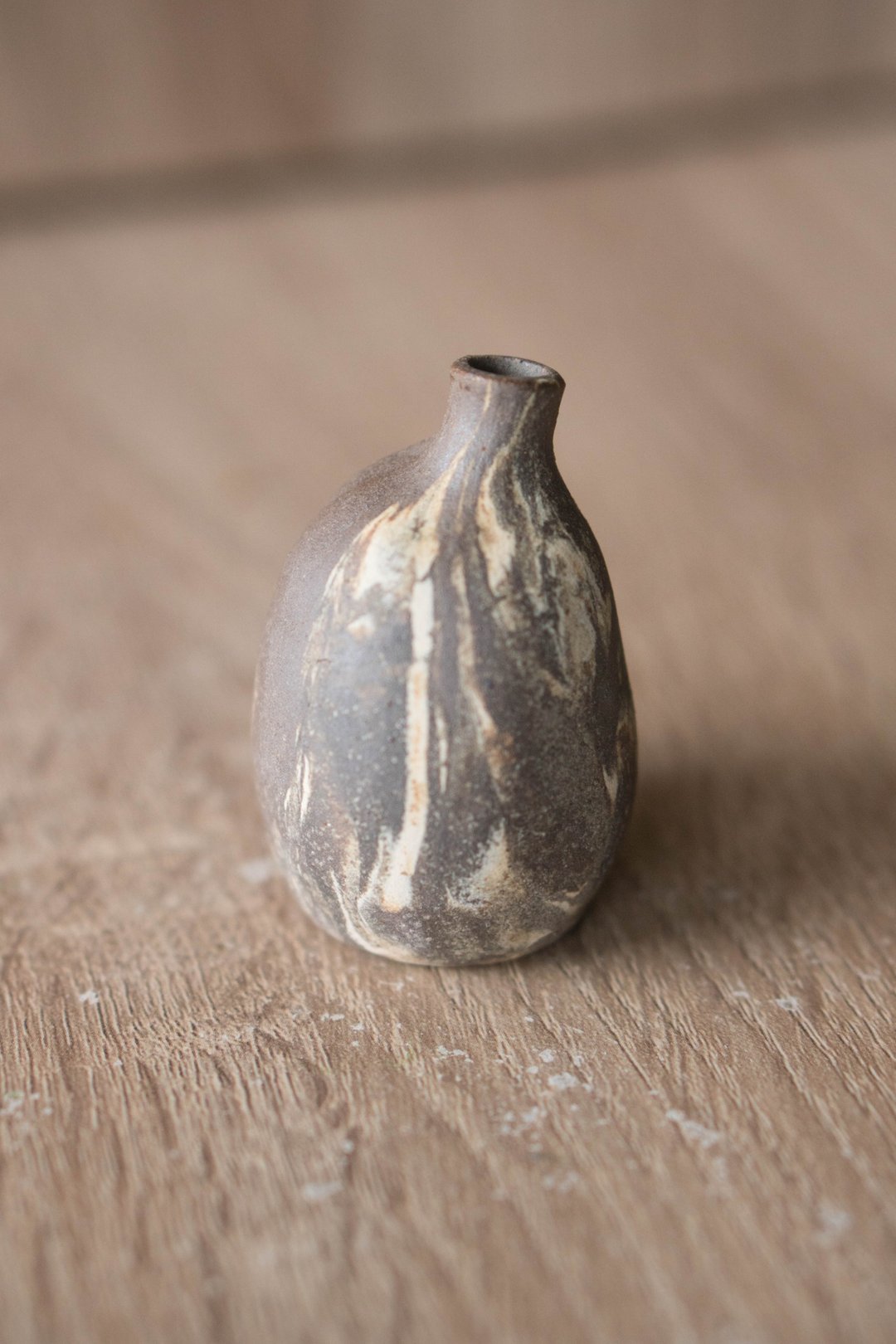岩石纹小陶瓶 - 花瓶/陶器 - 陶 咖啡色