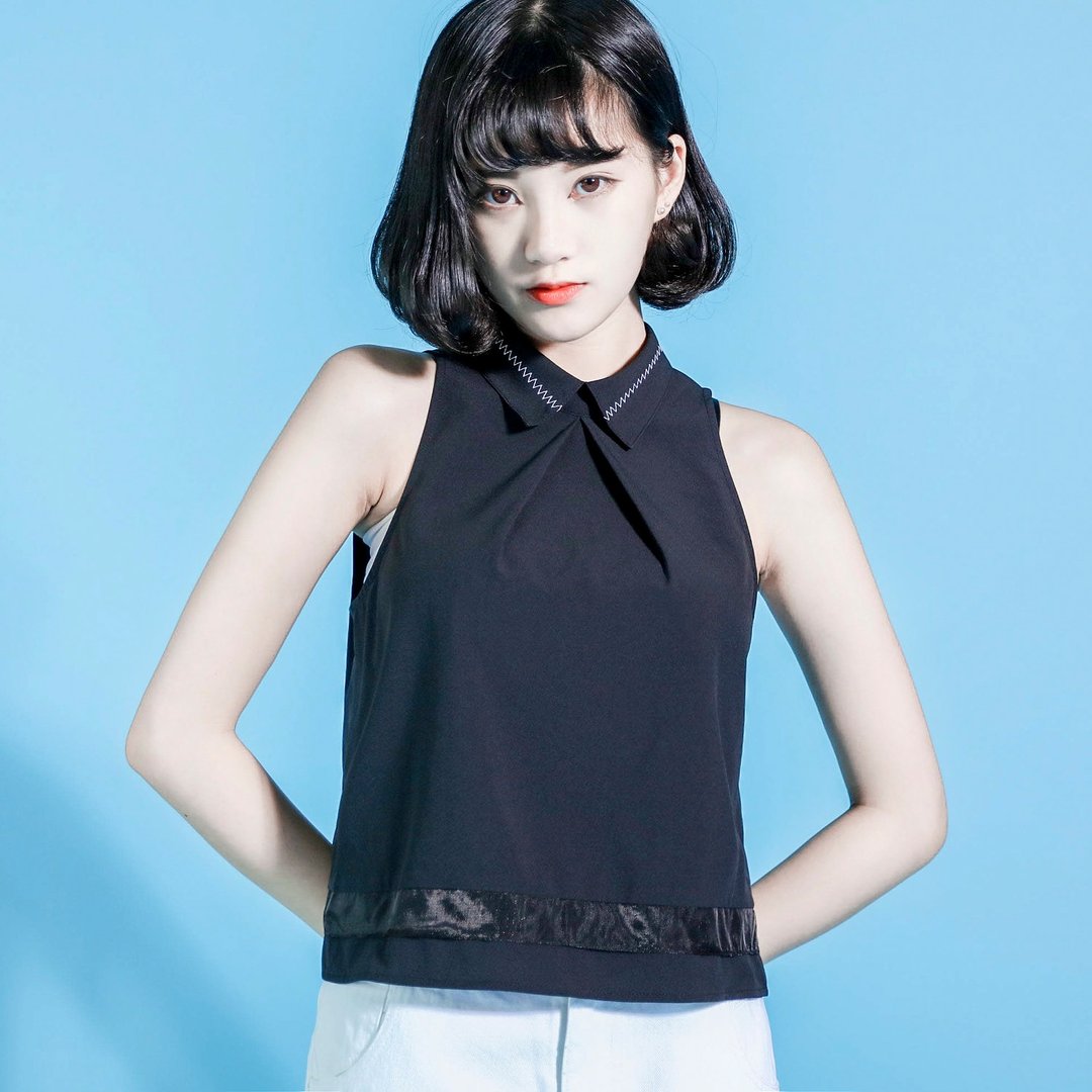 SU:MI said Telepathy 心电感应削肩背心_6SF012_黑 - 女装背心 - 棉 黑色