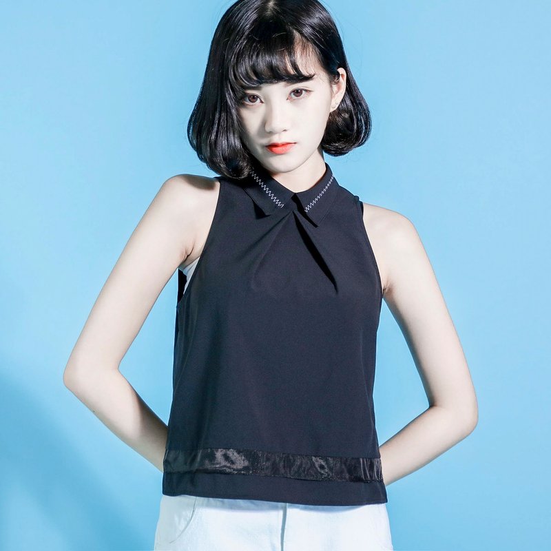 SU:MI said Telepathy 心电感应削肩背心_6SF012_黑 - 女装背心 - 棉．麻 黑色