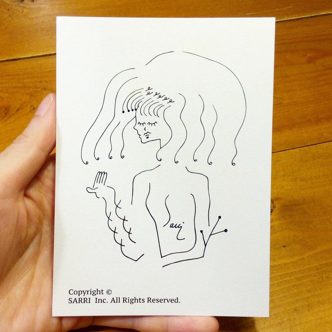 线女(可制作A3大小的海报) 生日卡 设计 着色 插画 绘本 卡片 万用卡 艺术 爱 特别 有趣 怪 特色 怪异 可爱 台湾 可爱 好玩 - 卡片/明信片 - 纸 白色