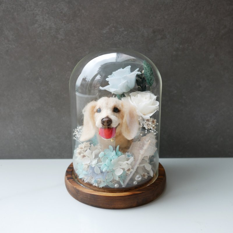 奶油腊肠定制化羊毛毡  宠物定制 公仔 永生花钟 - 玩偶/公仔 - 羊毛 蓝色