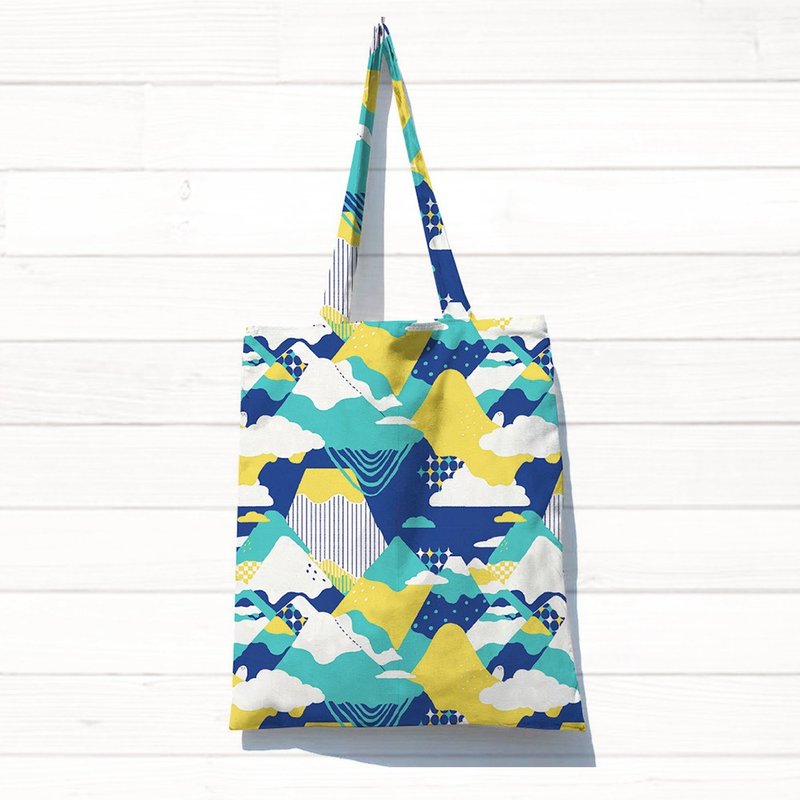 大女孩阅读袋-蓝 - 侧背包/斜挎包 - 棉．麻 蓝色