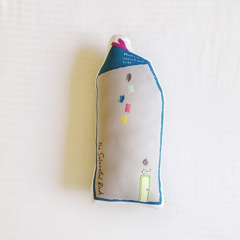 抱枕 午安枕 一栋可以藏纸条的小房子 6号屋 - 枕头/抱枕 - 棉．麻 蓝色