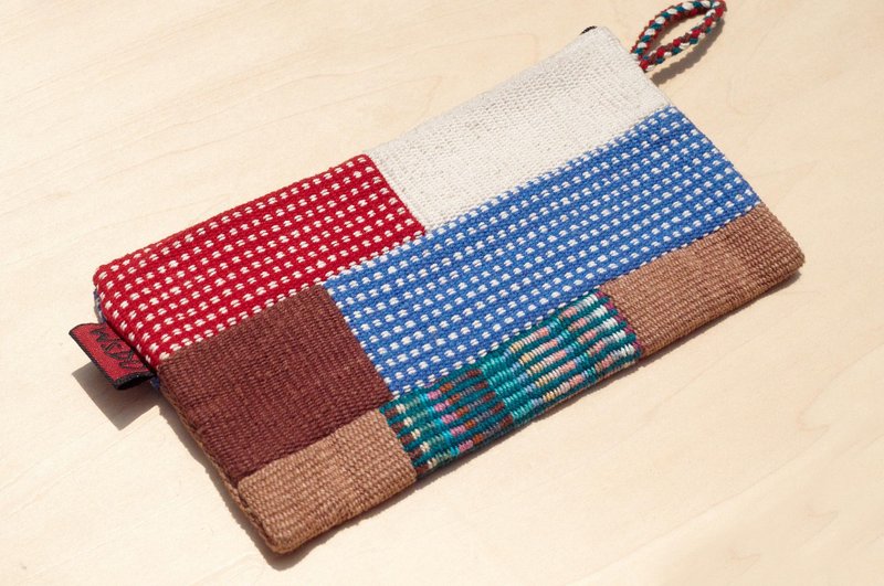 限量一件 手工拼布长型收纳包 / 民族风包 / 相机包 / 化妆包 / 手机包 / 手拿包 -  沙漠色块拼接 - 手拿包 - 棉．麻 多色