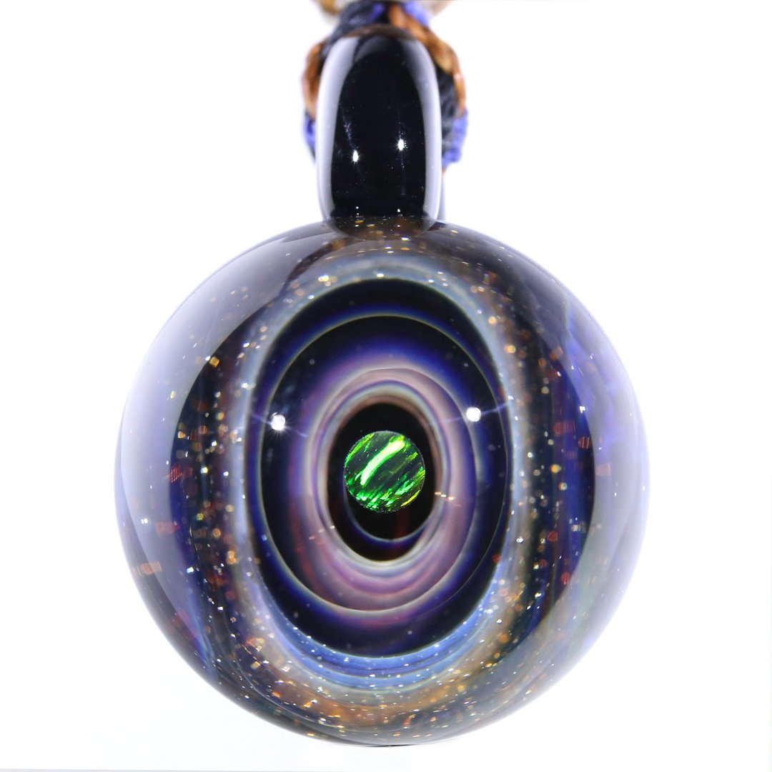 宇宙玻璃颈链吊坠29mm no.131 - 颈链 - 玻璃 紫色