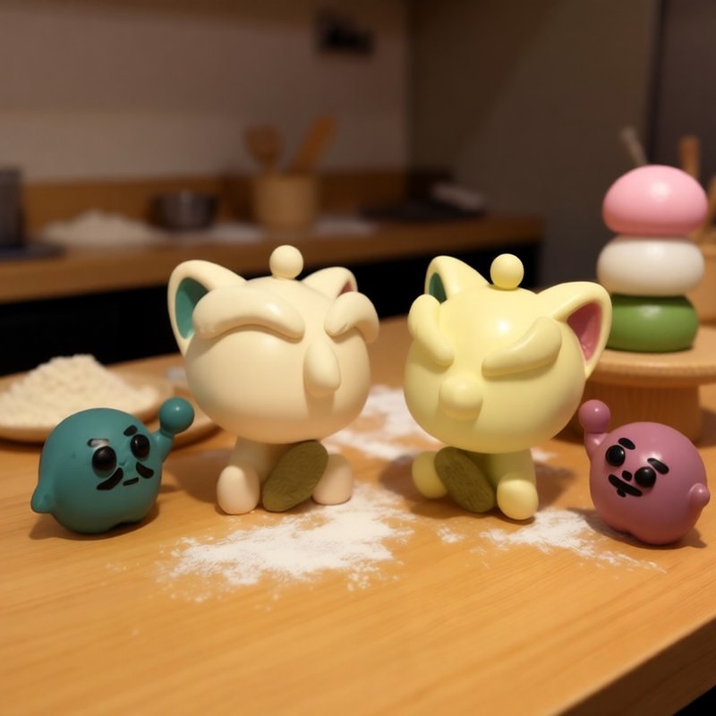 【えんぎ猫】 祈愿摆件0918/0928 - 摆饰 - 环保材料 粉红色