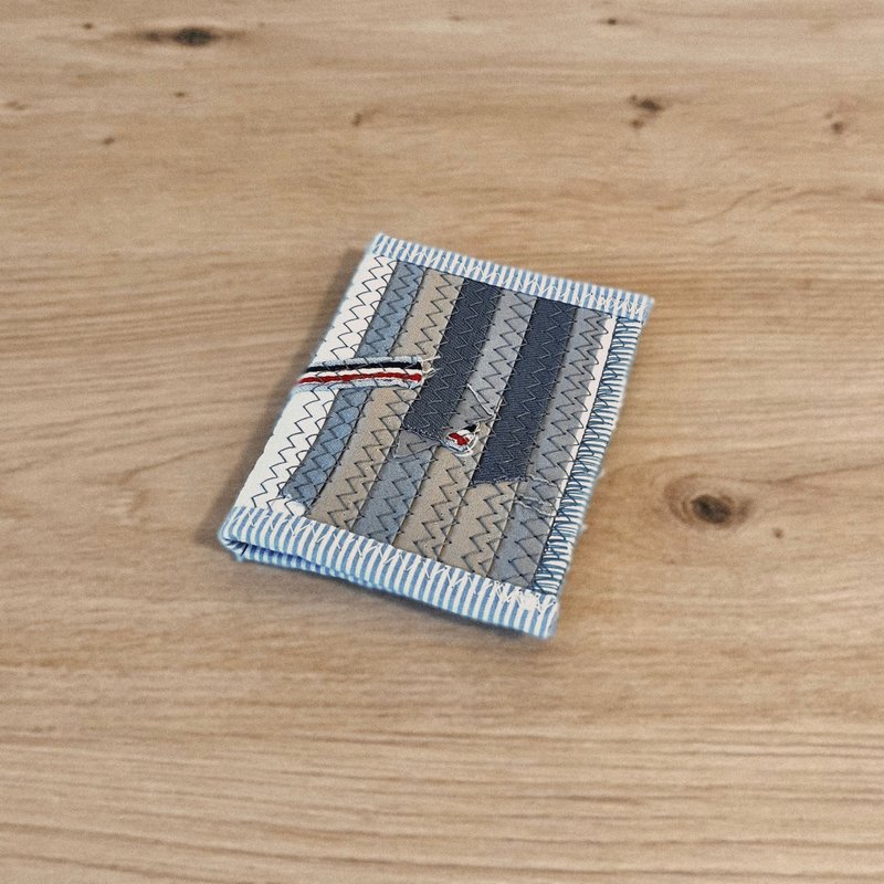Leatheric 布皮革 - 对折卡夹 | Pigeon - 皮夹/钱包 - 棉．麻 蓝色