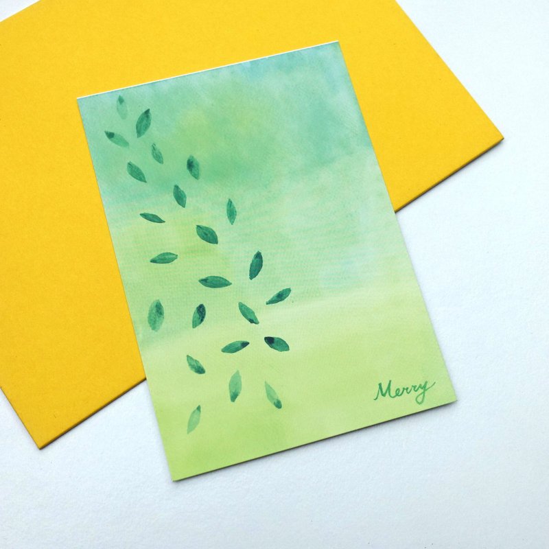 明信片 叶子 绿色系 - 卡片/明信片 - 纸 