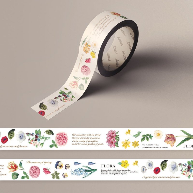 手帐纸胶带 春日花神的乐歌 复古花朵 Masking Tape 送礼包装 - 纸胶带 - 纸 粉红色